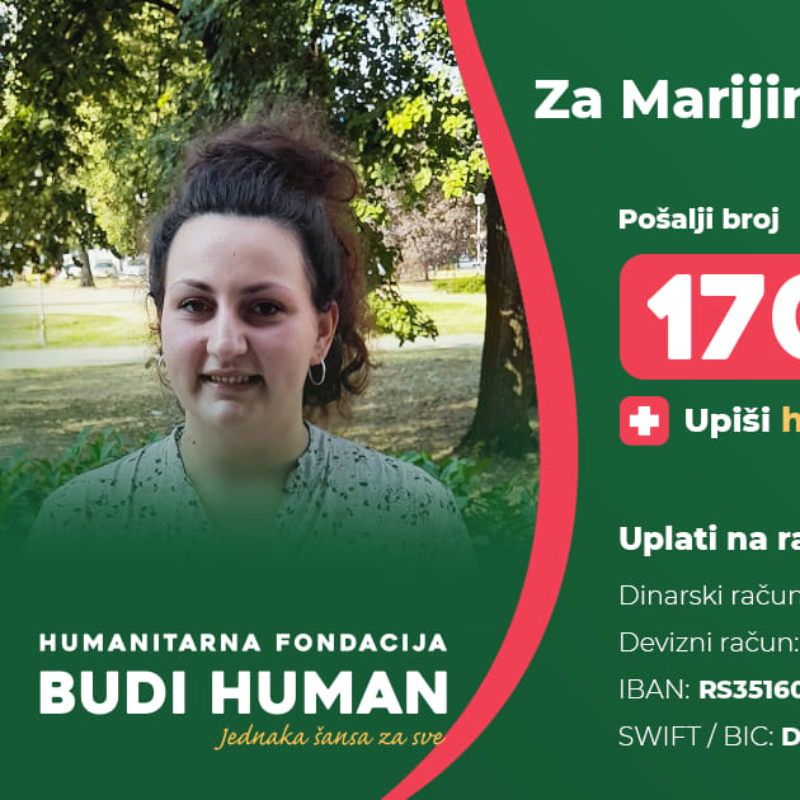 Хитан апел за помоћ Марији Димић: Операција заказана за 22. јун, недостају средства за лечење